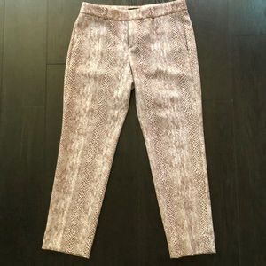 BR Avery Fit Tan/White Snakeskin Pants Size 2